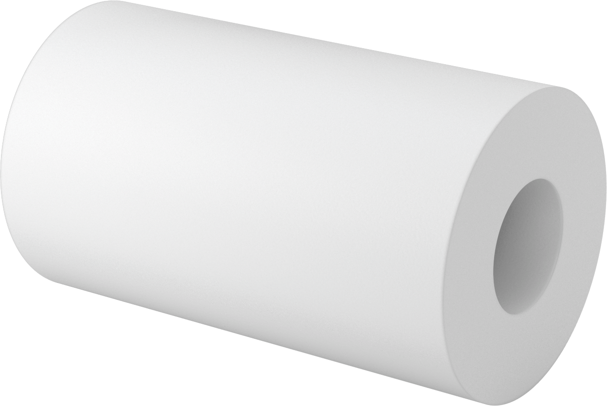 Kimyasallara Dayanıklı Kaygan PTFE Tüp, 12" Uzunluk, 7" OD x 3" ID