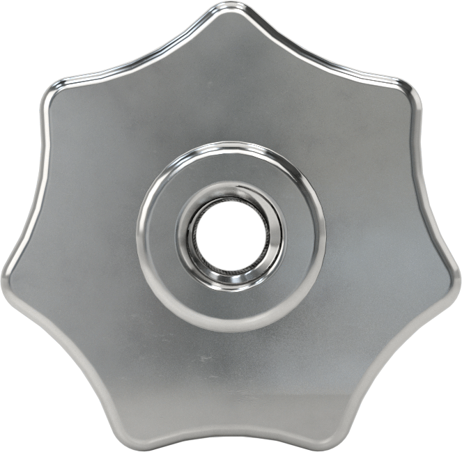 303 Paslanmaz Çelik Yedi Kollu Topuz, 1/4"-20 Dişli Delik