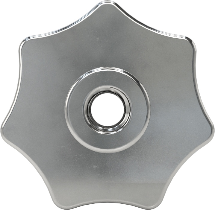 303 Paslanmaz Çelik Yedi Kollu Topuz, 3/8"-16 Dişli Delikli