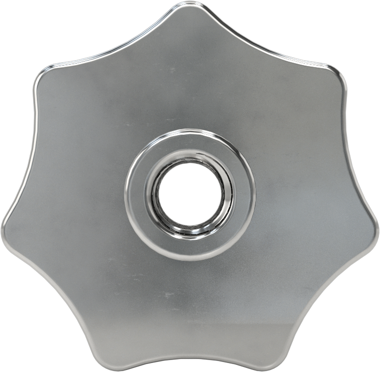 303 Paslanmaz Çelik Yedi Kollu Topuz, 1/2"-13 Dişli Delikli