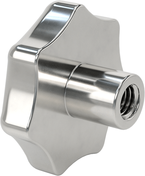 303 Paslanmaz Çelik Yedi Kollu Topuz, 1/2"-13 Dişli Delikli