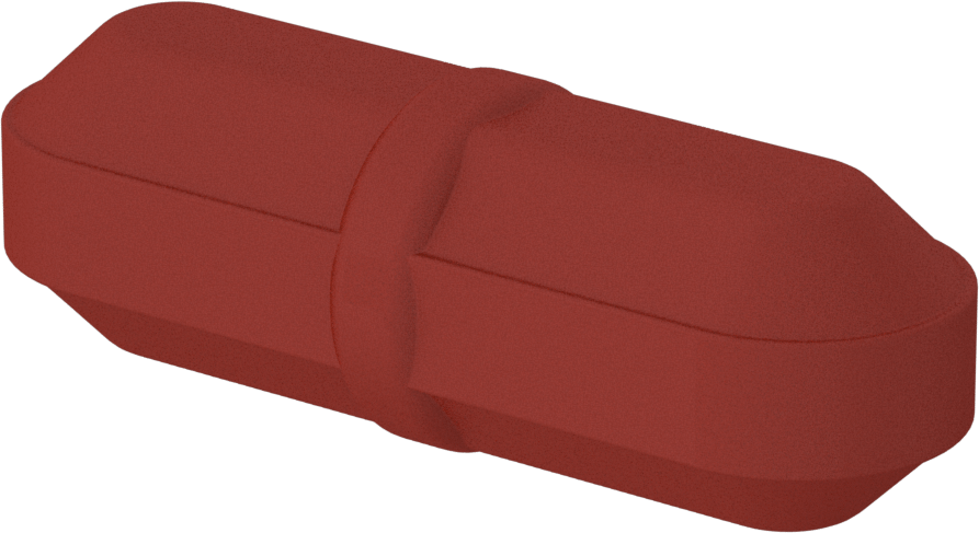 Manyetik Karıştırma Çubuğu, Sekizgen, 5/16" OD, 1" Uzunluk, Kırmızı