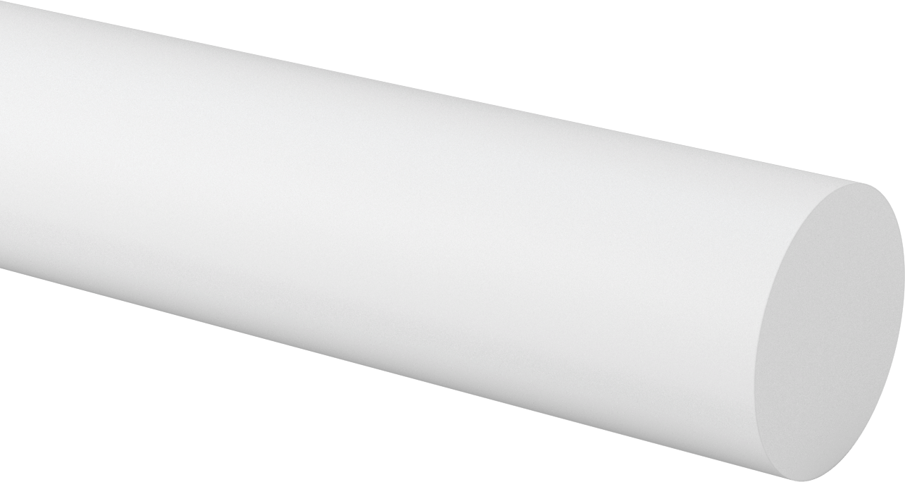 Beyaz Delrin® Asetal Reçine Çubuğu, Aşınmaya Dayanıklı, Kolay İşlenebilir, 4" Çap