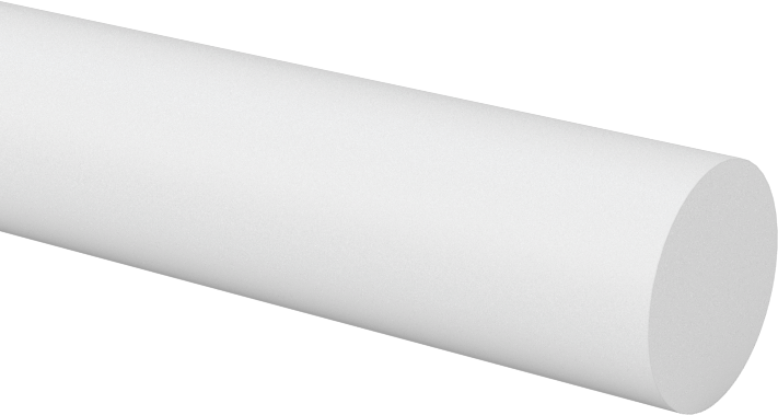 Beyaz Delrin® Asetal Reçine Çubuğu, Aşınmaya Dayanıklı, Kolay İşlenebilir, 3/8" Çap, 5 Fit Uzunluk