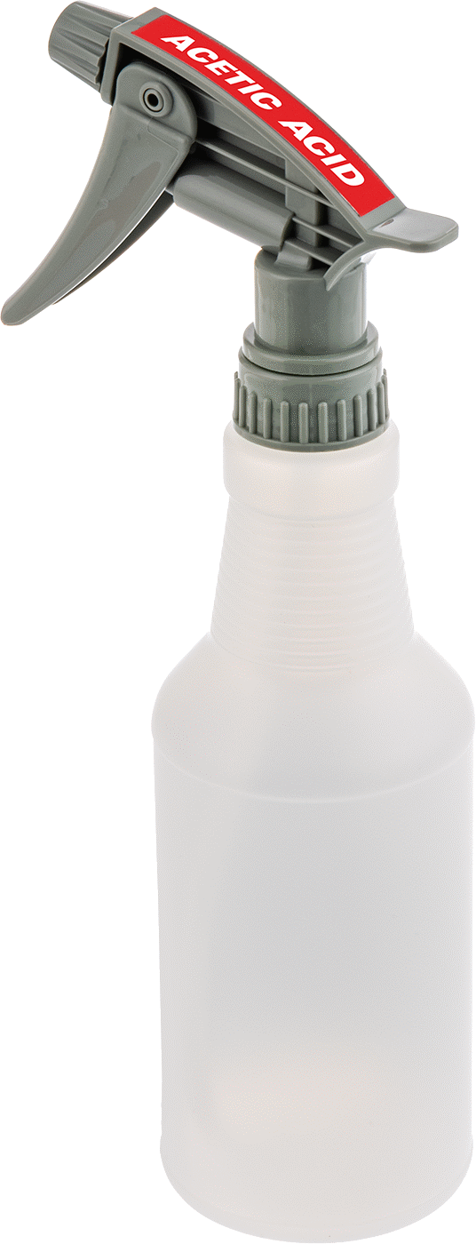Ghs Standart Sprey Şişesi, Asetik Asit Etiketi ile, 16 FL. oz./500 ml Kapasite