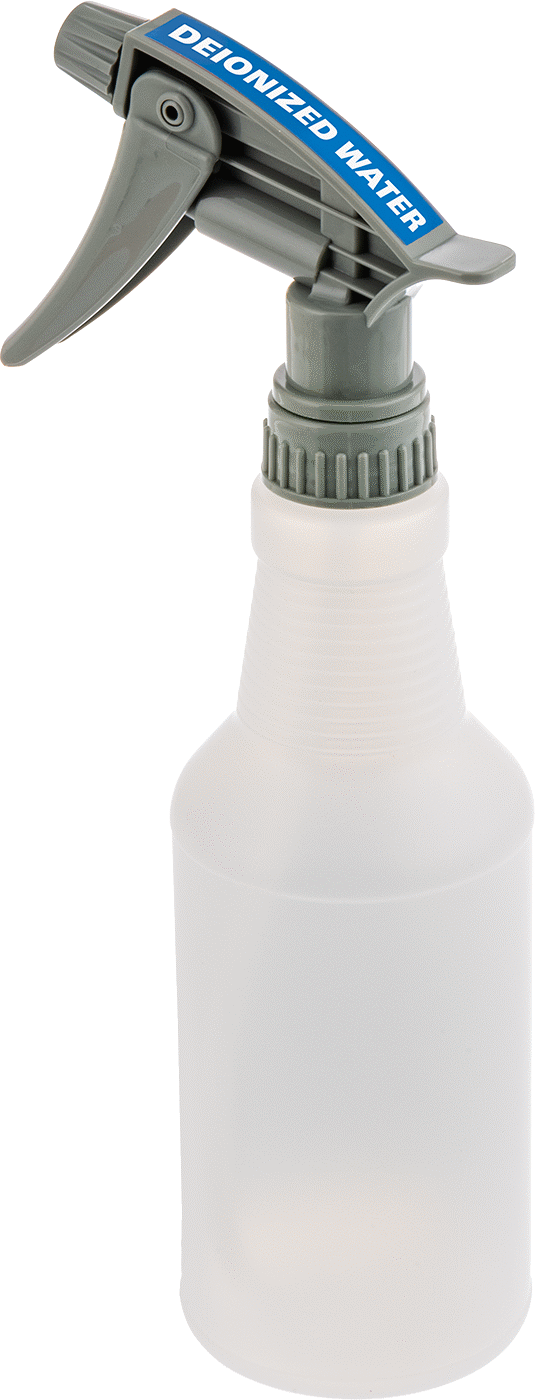 Ghs Standart Sprey Şişesi, Deiyonize Su Etiketi, 16 FL. oz./500 ml Kapasite