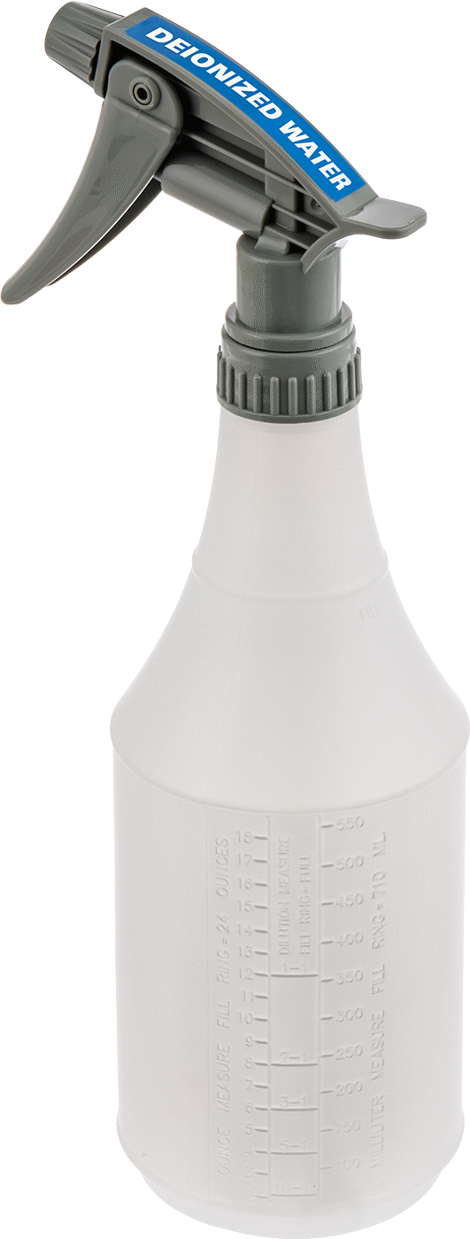Ghs Standart Sprey Şişesi, Deiyonize Su Etiketi, 24 FL. oz./750 ml Kapasite