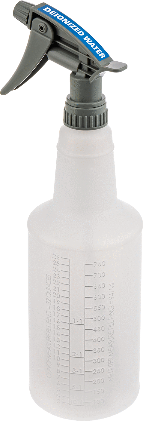 Ghs Standart Sprey Şişesi, Deiyonize Su Etiketi, 32 FL. oz./1000 ml Kapasite