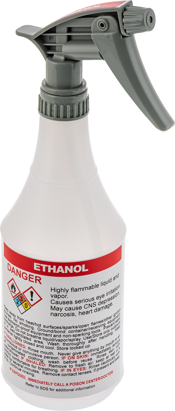 Ghs Standart Sprey Şişesi, Etanol Etiketi ile, 24 FL. oz./750 ml Kapasite