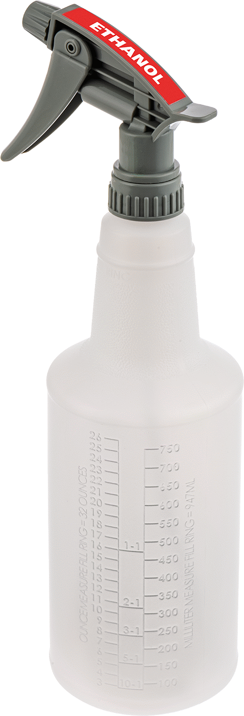 Ghs Standart Sprey Şişesi, Etanol Etiketi ile, 32 FL. oz./1000 ml Kapasite