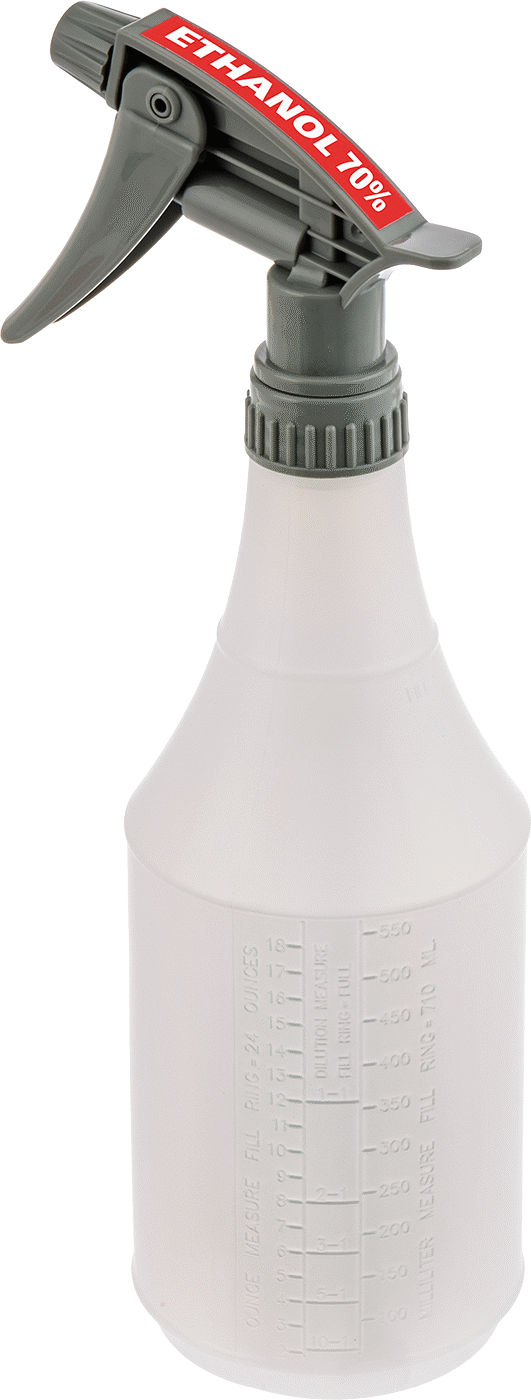Ghs Standart Sprey Şişesi, %70 Etanol Etiketi ile, 24 FL. oz./750 ml Kapasite