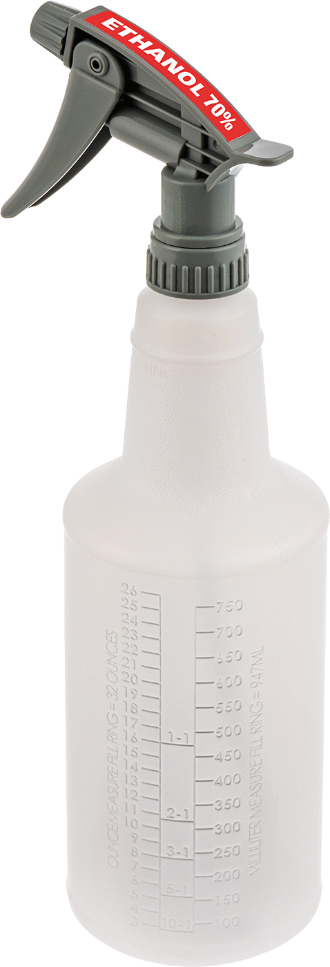 Ghs Standart Sprey Şişesi, %70 Etanol Etiketi ile, 32 FL. oz./1000 ml Kapasite