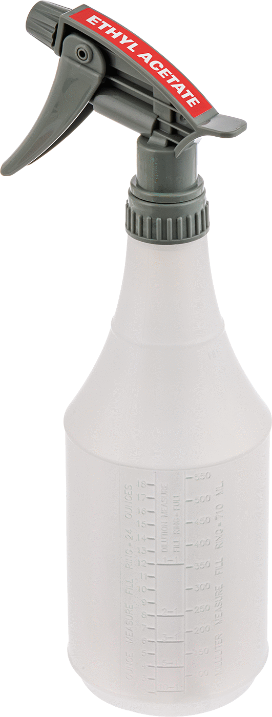 Ghs Standart Sprey Şişesi, Etil Asetat Etiketli, 24 FL. oz./750 ml Kapasite