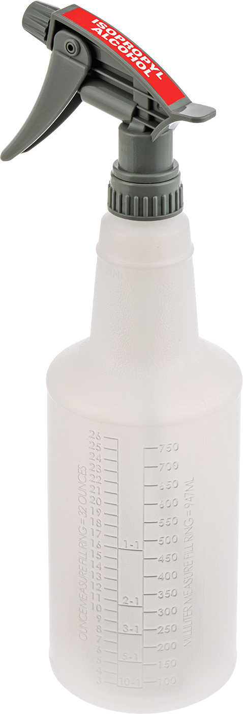 Ghs Standart Sprey Şişesi, İzopropil Alkol Etiketli, 32 FL. oz./1000 ml Kapasite