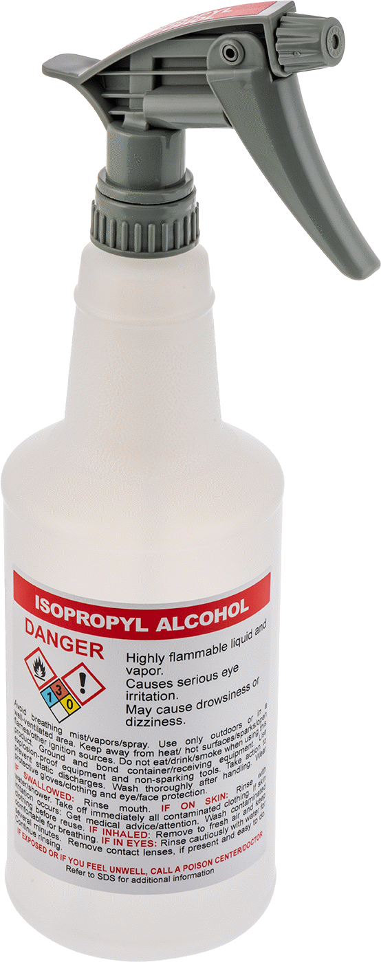 Ghs Standart Sprey Şişesi, İzopropil Alkol Etiketli, 32 FL. oz./1000 ml Kapasite