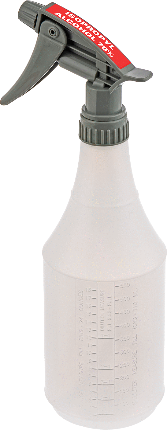 Ghs Standart Sprey Şişesi, İzopropil Alkol %70 Etiketi, 24 FL. oz./750 ml Kapasite
