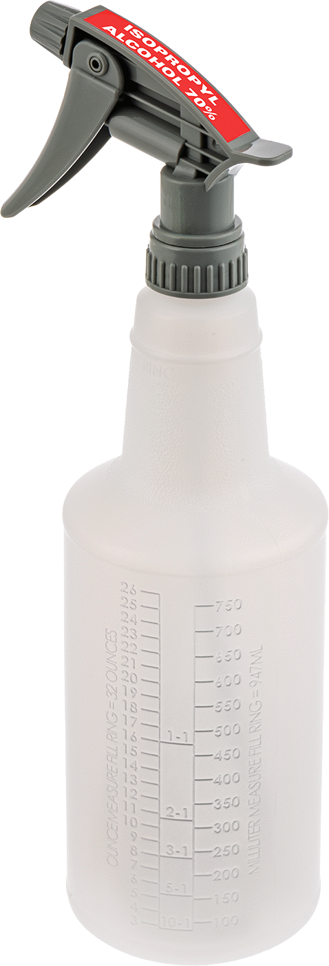 Ghs Standart Sprey Şişesi, İzopropil Alkol %70 Etiketi, 32 FL. oz./1000 ml Kapasite