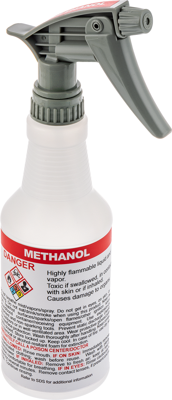Ghs Standart Sprey Şişesi, Metanol Etiketi ile, 16 FL. oz./500 ml Kapasite