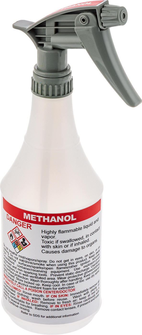 Ghs Standart Sprey Şişesi, Metanol Etiketi ile, 24 FL. oz./750 ml Kapasite