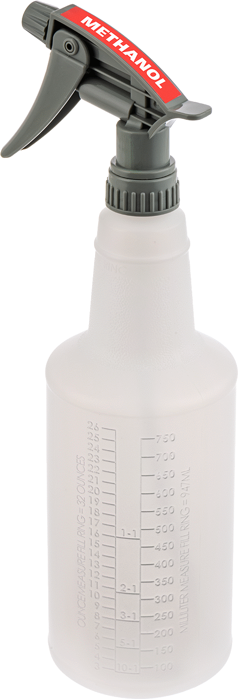 Ghs Standart Sprey Şişesi, Metanol Etiketi ile, 32 FL. oz./1000 ml Kapasite