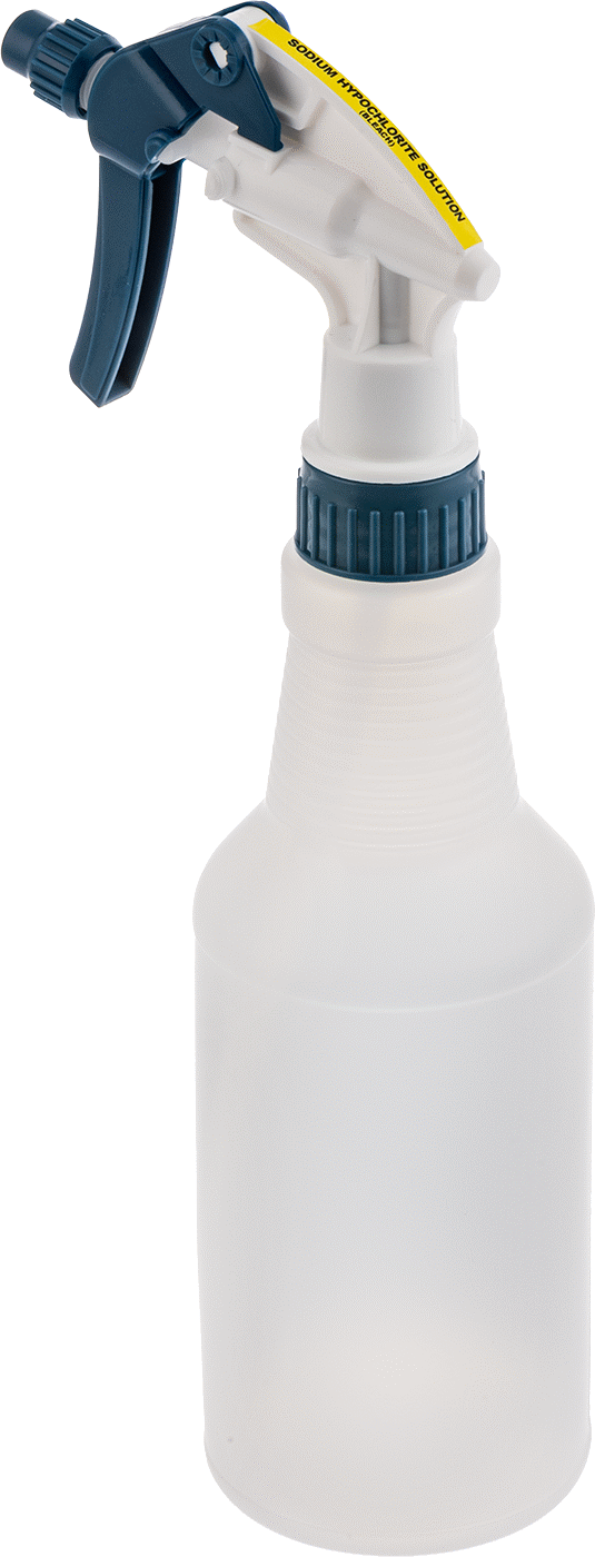 Ghs Standart Sprey Şişesi, Sodyum Hipoklorit (Çamaşır Suyu) Etiketi, 16 FL. oz. Kapasite