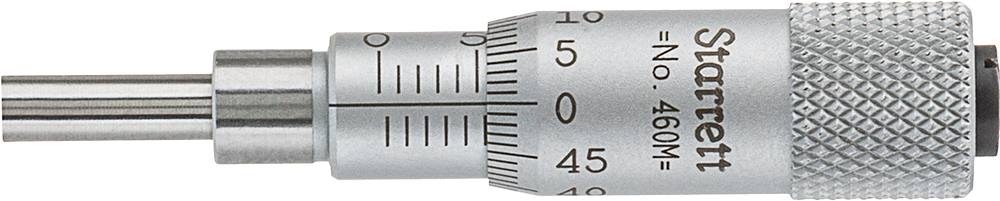 Starrett Mikrometre Başlığı, Model 460mb, Düz Yüksük ve Dönen Mil ile