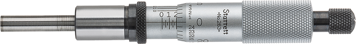 Starrett Mikrometre Başlığı, T263xrl, Cırcır Durdurucu Yüksük ve Dönen Mil