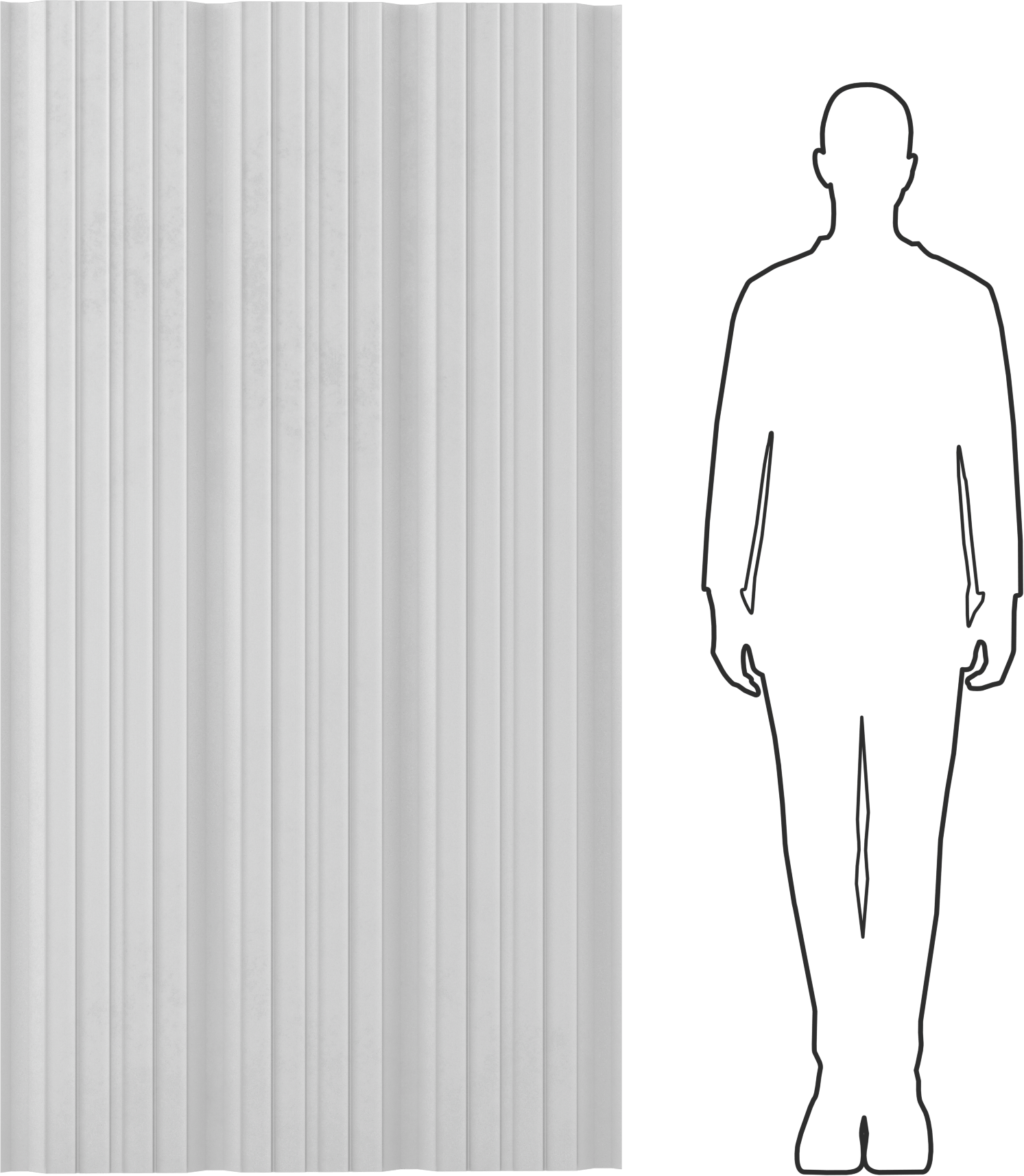 Çatı Paneli, Opak Boyalı Çelik, 72 inç Uzunluk, 38 inç Genişlik