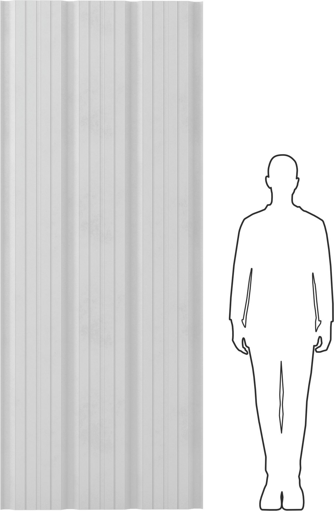 Çatı Paneli, Opak Boyalı Çelik, 96" Uzunluk, 38 inç Genişlik