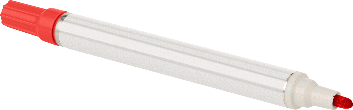 Deterjanla Çıkarılabilir Mürekkep Kalemi, 2,3 mm strok genişliği, Kırmızı