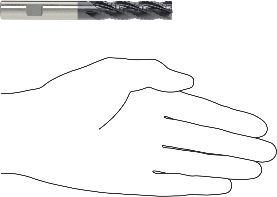 Hızlı Kesim Kaba İşleme Karbür Kare Uçlu Freze, 1/2" Freze Çapı