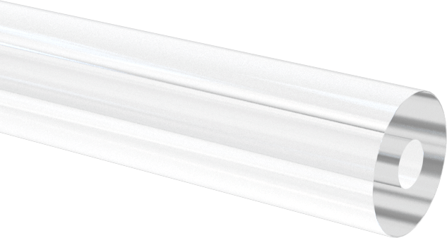 Darbeye Dayanıklı Polikarbonat Yuvarlak Boru, 1 mm Duvar Kalınlığı, 3 mm OD, 1 mm ID, 8 Fit Uzunluk
