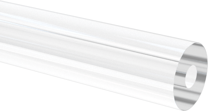 Darbeye Dayanıklı Polikarbonat Yuvarlak Boru, 2 mm Duvar Kalınlığı, 6 mm OD, 2 mm ID, 8 Fit Uzunluk