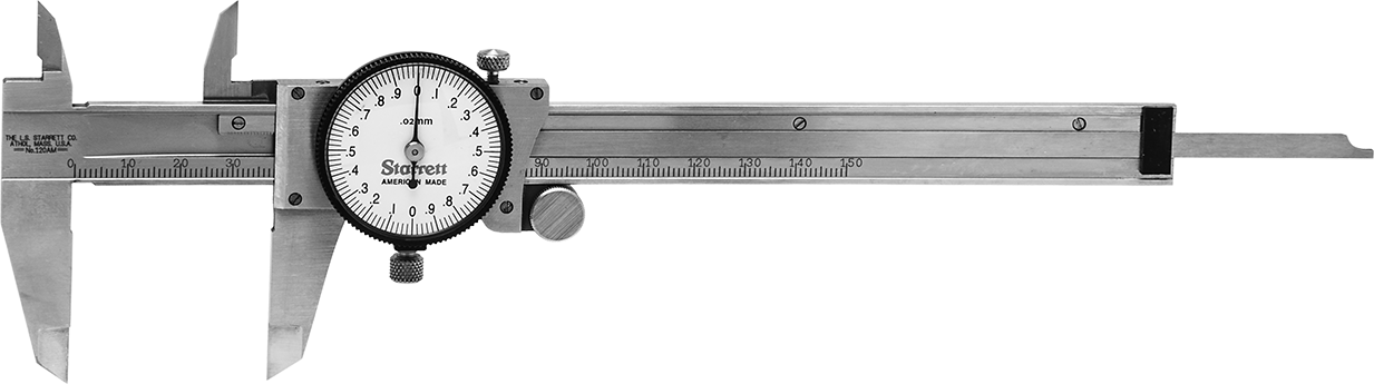 Starrett Kaliper, Kadran Numarası 120AM-150, 0 ila 150 mm Ölçüm Aralığı