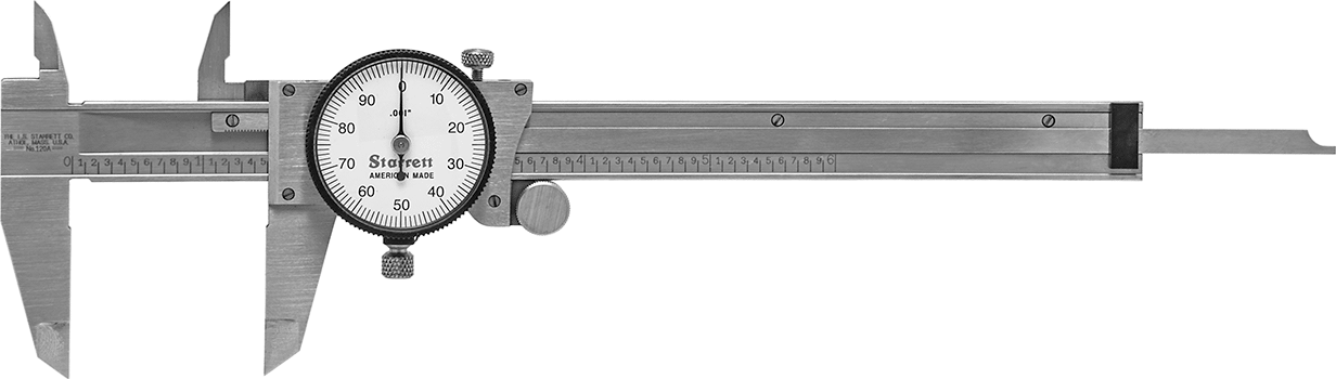Starrett Kaliper, Kadran, 120A-6 Numaralı, 0 ila 6" Ölçüm Aralığı