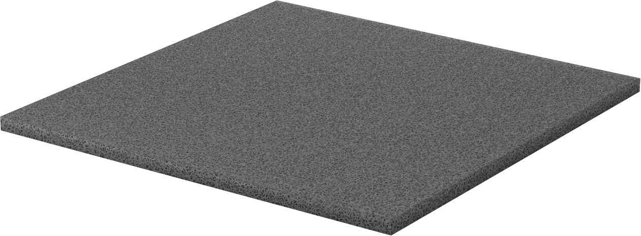 Alev Geciktirici Silikon Köpük, Levha, Arka Yüzü Yapışkanlı, 3/8" Kalınlık, 12" x 12"