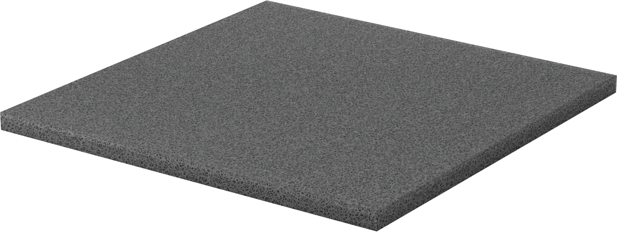 Alev Geciktirici Silikon Köpük, Levha, Arka Yüzü Yapışkanlı, 1/2" Kalınlık, 12" x 12"