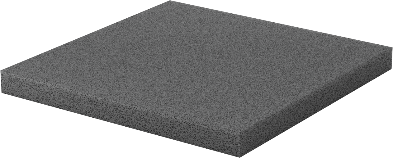 Alev Geciktirici Silikon Köpük, Levha, Arka Yüzü Yapışkanlı, 1" Kalınlık, 12" x 12"