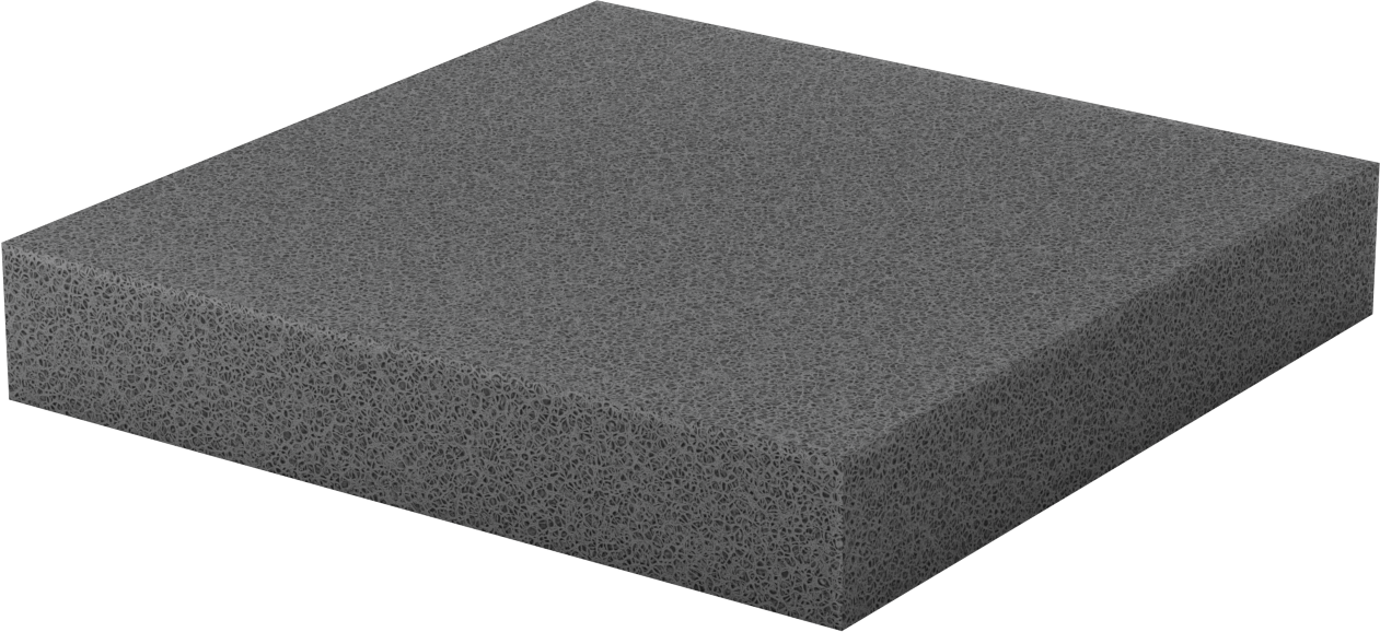 Alev Geciktirici Silikon Köpük, Levha, Arka Yüzü Yapışkanlı, 2" Kalın, 12" x 12"