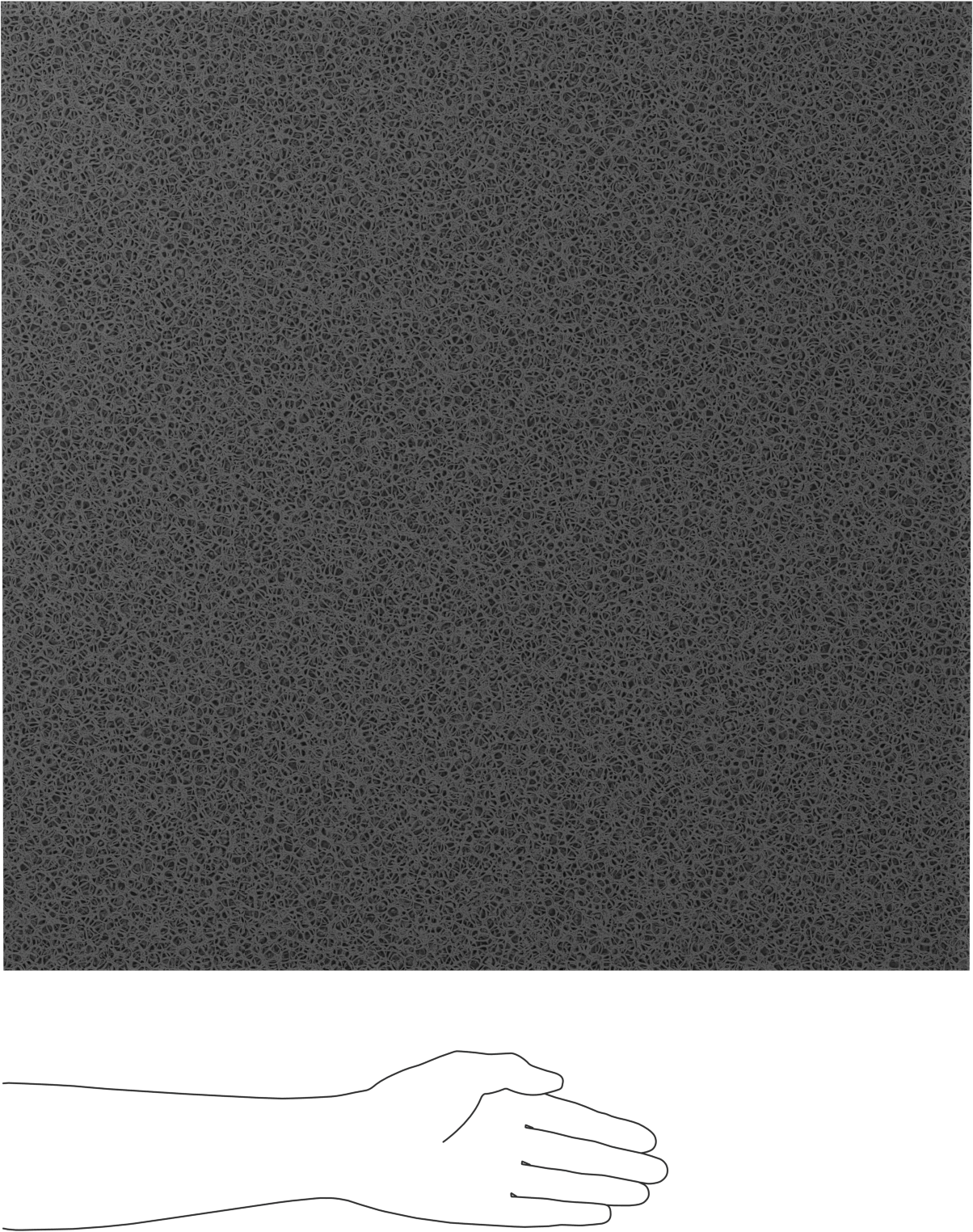 Alev Geciktirici Silikon Köpük, Levha, Arka Yüzü Yapışkanlı, 1/2" Kalınlık, 24" x 24"