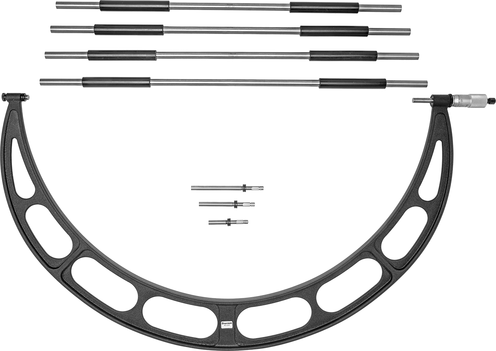 Geniş Aralık Dış Mikrometre, Starrett 224.1Jrlz, 20“ ila 24” Aralığı