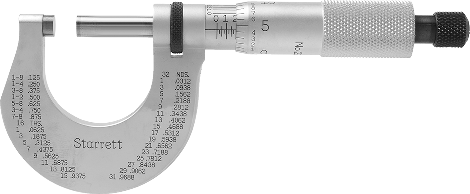 Starrett Dış Mikrometre, Cırcırlı Yüksük ile T230xrl Numaralı, 0“ ila 1” Aralık
