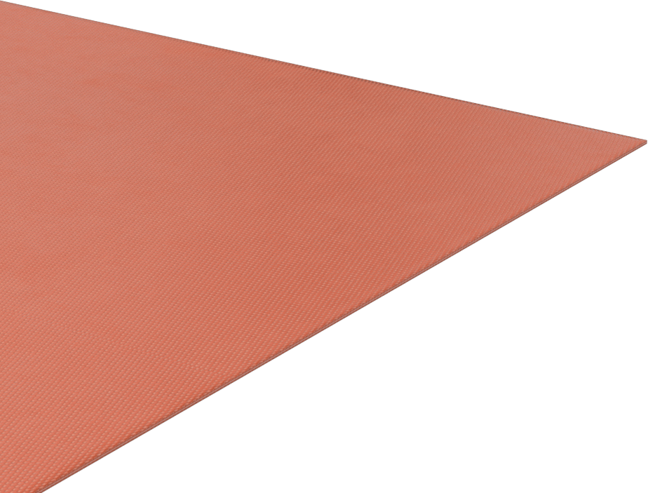 Kumaş Takviyeli Silikon Kauçuk Levha, Yapışkan Arka Yüzeyli, Yüksek Sıcaklık, 12" x 12", 1/32" Kalınlık