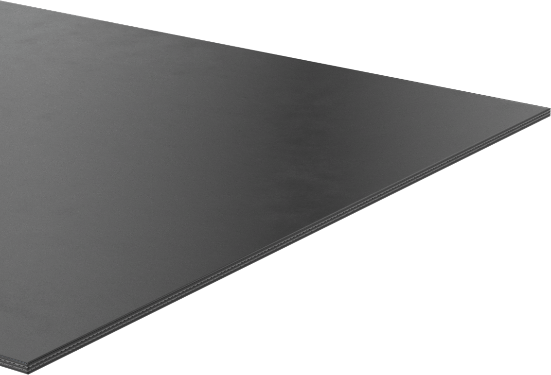 Kumaş Takviyeli Aşınmaya Dayanıklı SBR Kauçuk, Levha, 12" x 24", 1/8" Kalınlık