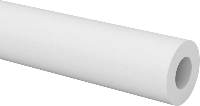 Beyaz Delrin® Asetal Reçine Tüp, Sıkı Tolerans, 1/4" OD x 1/8" ID