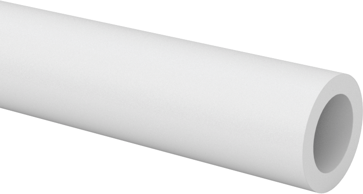Beyaz Delrin® Asetal Reçine Tüp, Sıkı Tolerans, 3/8" OD x 1/4" ID