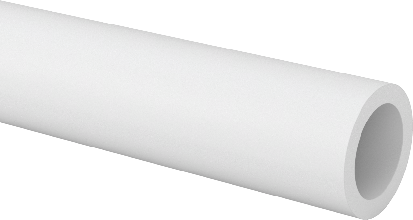 Beyaz Delrin® Asetal Reçine Tüp, Büyük Boy, 7/8" OD x 5/8" ID