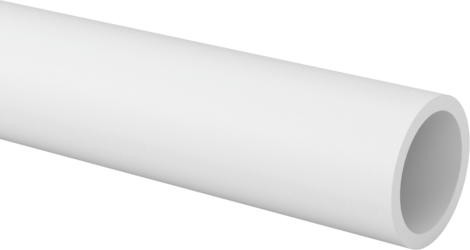 Beyaz Delrin® Asetal Reçine Tüp, Büyük Boy, 1-1/4" OD x 1" ID