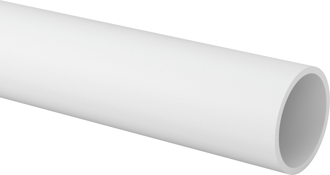 Beyaz Delrin® Asetal Reçine Tüp, Büyük Boy, 2" OD x 1-3/4" ID