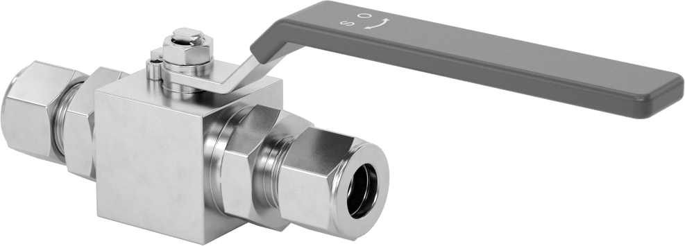 Yor-Lok Bağlantı Elemanlı Yüksek Basınçlı Açma/Kapama Vanası, Kol Kollu, 1/2" Boru Dış Çapı için
